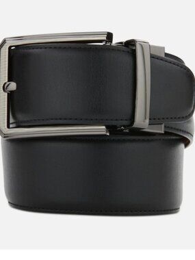 Perry Ellis Portfolio Men's Halfmoon Belt - Black